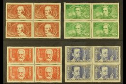 1936 Intellectuals Set, Yv 330/333, Never Hinged Mint Blocks Of 4. Lovely (16 Stamps) For More Images, Please Visit Http - Otros & Sin Clasificación