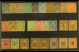 GUADELOUPE 1892-1912 All Different Mint Group With 1892 Set, 1900 Set To 25c, 1903 Basic Surcharge Set Of 5, 1904 1fr On - Altri & Non Classificati
