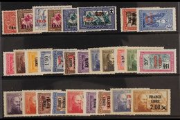 MADAGASCAR 1942 "FRANCE LIBRE" Overprints Complete Postage Set Less The Rare 20f) (SG 214/42, Yvert 235/64), Never Hinge - Other & Unclassified