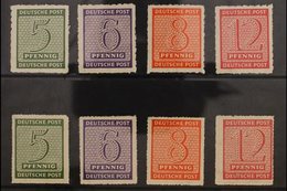 RUSSIAN ZONE WEST SAXONY 1945 ROSSWEIN Local Postmaster Perforations Roul 10 Complete Set (Michel 116/19 C X) And Roul 1 - Sonstige & Ohne Zuordnung