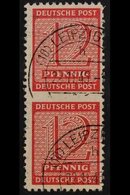 RUSSIAN ZONE WEST SAXONY 1945 ROSSWEIN 12pf Carmine Local Postmaster Perf 11¼-11½ Vertical PAIR IMPERF BETWEEN Variety,  - Other & Unclassified