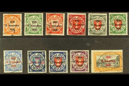 1930 Tenth Anniv Of Free City Of Danzig Overprints Complete Set, Michel 220/230, Very Fine Used, Expertised KNIEP BPP. ( - Sonstige & Ohne Zuordnung