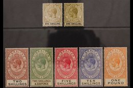 1925-32 HIGH VALUES. KGV (new Colours) High Value Definitive Set Complete To £1 Red-orange And Black, SG 102/107, With B - Gibraltar