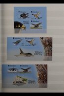 1999-2003 "FLIGHT" ISSUES 1999-2001 "Wings Of Prey" Complete Sets In Singles, Miniature Sheets, And In Sheetlets Of Ten, - Gibilterra