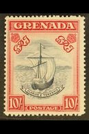 1943 10s. Slate Blue And Bright Carmine (narrow Perf. 14, SG 163b, Fine Never Hinged Mint. For More Images, Please Visit - Granada (...-1974)