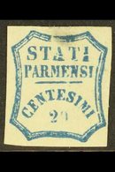 PARMA 1859 20c Blue Provisional Govt, Variety "broken Letters A, T, I" (Pos. 13), Sass 15e, Unused Small Grease Stain. C - Sin Clasificación
