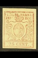 PARMA 25c Lilac Brown, Fleur De Lis, Sass 10, Very Fine Mint, Large Part Og Showing White Flaw In Centre And Missing Bra - Non Classificati