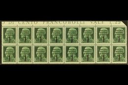 ITALIAN SOCIAL REPUBLIC (R.S.I.) 1944 25c Green Florence Overprint, With "OVERPRINT INVERTED" Variety, Sassone 491a, A S - Sin Clasificación