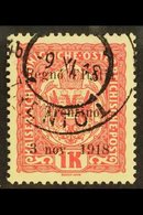 TRENTINO 1918 1k Vermilion Ovptd, SG 15, Very Fine Used. For More Images, Please Visit Http://www.sandafayre.com/itemdet - Unclassified