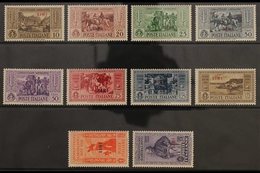 DODECANESE ISLANDS SIMI 1932 Garibaldi Local Overprints Complete Set (Sassone 17/26, SG 89/98 L), Very Fine Mint, Very F - Altri & Non Classificati