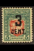 1922 (OCT) 3c On 5a Carmine And Blue-green, New Currency Surcharge, SG 161 Or Michel 153, Very Fine Mint. For More Image - Litouwen