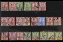 JOHORE 1922-41 Multi Script Wmk Ibrahim Set To $5, SG 103/124, Good To Fine Used With Fiscal Cancels To Top Values. (22  - Sonstige & Ohne Zuordnung