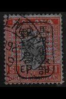 GENERAL ISSUES NEGRI SEMBILAN $1 Black & Red On Blue Framed Overprint In Black, SG J174, Fine Used, Tiny Thin, Fresh & S - Altri & Non Classificati