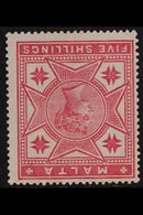 1886 5s Rose, Variety "Wmk Inverted", SG 30w, Very Fine Never Hinged Mint. For More Images, Please Visit Http://www.sand - Malte (...-1964)