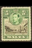 1938-53 5s Black & Green "Semaphore Flaw" Variety, SG 230a, Mint For More Images, Please Visit Http://www.sandafayre.com - Malta (...-1964)