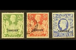 TANGIER 1949 2s6d, 5s & 10s KGVI GB Ovpts, Top Three Values, SG 273/5, Very Fine Used (3 Stamps). For More Images, Pleas - Otros & Sin Clasificación