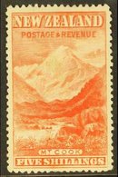 1898 5s Vermillion "Mt Cook", No Wmk P12 To 16, SG 259, Fine Mint With A Few Shortish Perfs At Base For More Images, Ple - Other & Unclassified