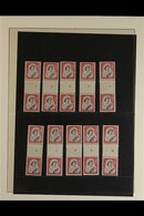1956 COUNTER COIL PAIRS QEII Definitive 1s Black And Carmine (SG 732) Vertical Pair With Coil Number Inverted (Campbell  - Otros & Sin Clasificación