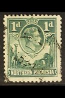 1938-52 1d Green 'EXTRA BOATMAN' Variety, SG 28a, Used, A Couple Of Slightly Short Perfs At Top Left And Top Right, Fres - Rodesia Del Norte (...-1963)