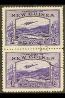 1935 £2 Bright Violet, Bulolo Goldfields, Airmail, SG 204, Superb Used Vertical Pair. Scarce Multiple. For More Images,  - Papua New Guinea