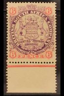 1896-97 6d Mauve And Pink Arms, Die I SG 33,  Very Fin Mint Lower Marginal Example. For More Images, Please Visit Http:/ - Other & Unclassified