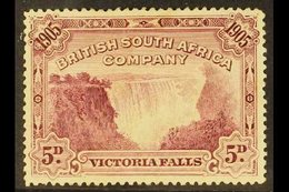 1905 5d Claret, P.14½ Victoria Falls, VARIETY, Similar To "Bird In Tree," SG 96, Mint. This Variety, Similar To That Lis - Otros & Sin Clasificación