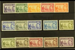 1938-44 Pictorial Definitive Set Plus 8d Listed Shade, SG 131/40, Fine Mint (15 Stamps) For More Images, Please Visit Ht - St. Helena