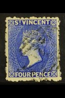 1881 4d Bright Blue, Wmk Small Star, SG 38, Very Fine Used. For More Images, Please Visit Http://www.sandafayre.com/item - St.Vincent (...-1979)