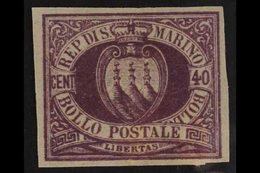 1877 40c Deep Lilac, "Arms", Proof, Sass P7, Very Fine And Fresh. For More Images, Please Visit Http://www.sandafayre.co - Sonstige & Ohne Zuordnung