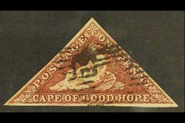CAPE 1863-4 1d Deep Brown-red, De La Rue Printing, SG 18b, Good Used, Three Margins, Cat.£350. For More Images, Please V - Unclassified