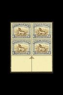 1933-48 1s Sepia-brown & Grey-blue, Issue 4, Lower Marginal, (brown) ARROW BLOCK OF 4 , SG 62, Never Hinged Mint. For Mo - Unclassified