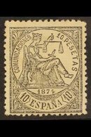 1874 10p Black "Allegorical Figure Of Peace", SG 226 (Edifil 152, €2800 Mint), Unused Without Gum, Cat £3500 As Mint. Fo - Otros & Sin Clasificación