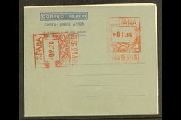 POSTAL STATIONERY 1948-59 1.30p + 2.70p Type B On Dark Grey Aerogramme, Edifil 25, Fresh Unused For More Images, Please  - Otros & Sin Clasificación