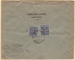 1923 Commercial Cover To France, Franked Two 1923 2.50pi On 50c "Syrie Grand Liban" Overprints, SG 105, HALEP C.d.s. Can - Syria