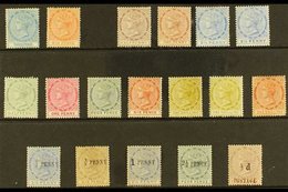 1879-1896 MINT COLLECTION Presented On A Stock Card, ALL DIFFERENT & Includes 1879 3d & 6d, 1880 ½d, 1d & 2½d Shades, 18 - Trinidad Y Tobago