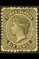 1867 1d Black, No Watermark, SG 2, Very Fine Mint, Well Centred Example. For More Images, Please Visit Http://www.sandaf - Turks & Caicos