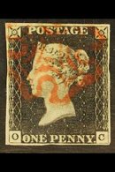 1840 1d Black 'OC' Plate 1b, SG 2, Used With 4 Margins & Bright Red MC Cancellation. For More Images, Please Visit Http: - Ohne Zuordnung