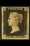 1840 1d Black 'CK' Plate 6, SG 2, Used With 4 Margins & Light Red MC Cancellation. Very Attractive. For More Images, Ple - Ohne Zuordnung