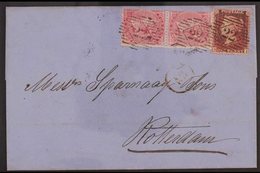 1859 (October) Entire Addressed To Netherlands, Bearing 1856-58 1d (SG 40) And 1855-57 4d Pair (SG 66) Tied By "22" Nume - Other & Unclassified