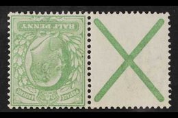 1902-10 ½d Yellowish-green, Watermark Inverted, In A Horizontal Pair With St Andrews Cross, SG 218aw, Part Of The Bookle - Non Classés