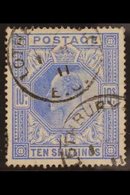 1911-12 10s Ultramarine De La Rue, SG 265, Very Fine Used With Two (ist March) Lothbury London Cds. Lovely! For More Ima - Sin Clasificación