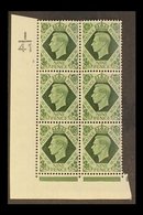 1939 9d Deep Olive-green Corner Block 6 With Cylinder 2 (no Dot) Control I/41, Never Hinged Mint. For More Images, Pleas - Non Classificati