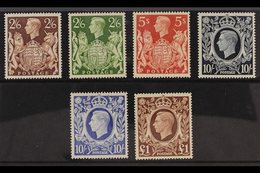 1939-48 Arms High Values Definitives Complete Set, SG 476/78c, Very Fine Mint, Fresh. (6 Stamps) For More Images, Please - Unclassified