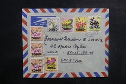 CONGO - Enveloppe De Bondo Pour La Belgique En 1960 , Affranchissement Plaisant Surchargés - L 41811 - Autres & Non Classés