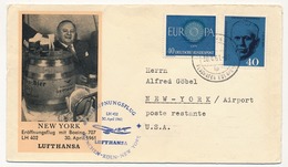 ALLEMAGNE - Premier Vol Boeing 707 LH 402 - MUNICH => COLOGNE => NEW-YORK 30/4/1961 - Cartas & Documentos