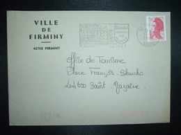 LETTRE TP LIBERTE 2,20 OBL.MEC.14-5 1987 42 FIRMINY + MAIRIE - Otros & Sin Clasificación