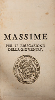 Ottavio IMBERTI - Massime Per Educazione Della Gioventu - Autres & Non Classés