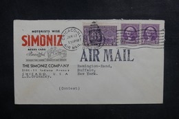 ETATS UNIS - Enveloppe Commerciale De Chicago Pour Buffalo En 1936 Par Avion, Affranchissement Plaisant - L 41827 - Marcofilia
