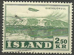 Iceland - 1952 Plane & Glacier 2.50kr Used  SG 277  Sc C28 - Airmail