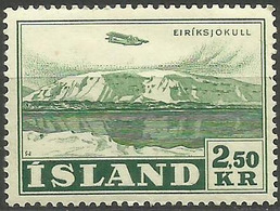 Iceland - 1952 Airplane & Glacier 2.50kr MLH *    SG 277 Sc C28 - Luftpost